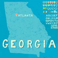 Map of Georgia with icons