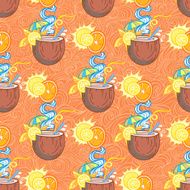 Summer cocktail pattern background N13