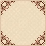 quadratic background with ornament in corners - vector