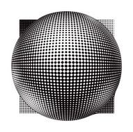 Three Dimensional sphere with square Halftone pattern