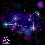 Leo Constellation With Triangular Background