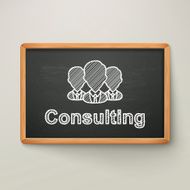 consulting on blackboard in wooden frame N2