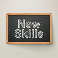 new skills on blackboard in wooden frame N2