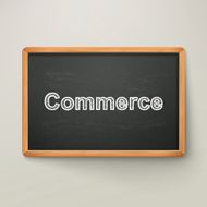 commerce on blackboard in wooden frame N2