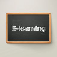 e-learning on blackboard in wooden frame N2