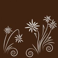 Abstract beautiful flowers creative design dark brown N2