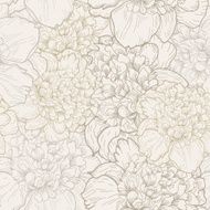 Seamless pattern of peonies N2