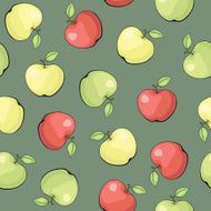 vector pattern with apples N7