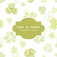 clover textile textured line art frame seamless pattern background