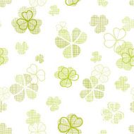 clover textile textured line art seamless pattern background