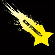 Falling star with vector background dirty art style symbol