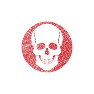 Scull vector icon with hand drawn lines texture