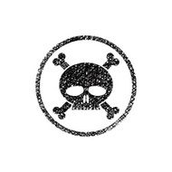 Scull with crossbones vector icon hand drawn lines texture