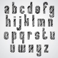 Geometric shape bold poster letters condensed font hand drawn