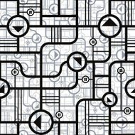 Techno style seamless pattern N4