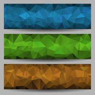 Set of banners with abstract triangles N12