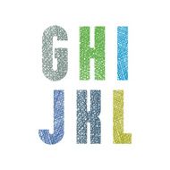 Retro style bold geometric font with hand drawn lines textures N2