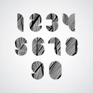 Modern digital shaped stylized numbers