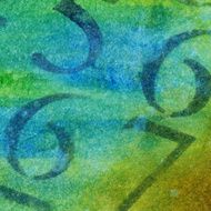 Square watercolor painting with a closeup of numbers