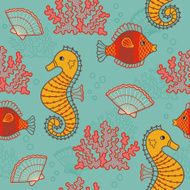 Seamless pattern with sea animals N4