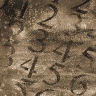 Numbers on an old weathered and worn hand painted background