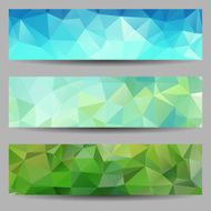 Set of banners with abstract triangles N15