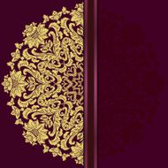 Circle lace hand-drawn ornament invitation card N2