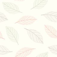 Seamless pastel-colored leaves pattern