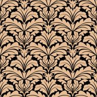 Seamless pattern of beige floral arabesque motifs