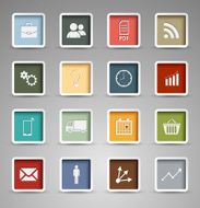 Colored web buttons retro style template