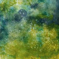 Earthy green textured watercolor with paint splatters