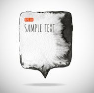 Black watercolor blob isolated on white N14