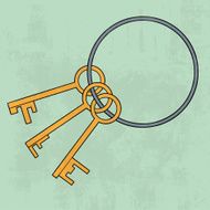 Old keys bunch Icon Vector illustration