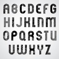 Grunge white and black rubbed uppercase letters