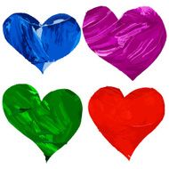 Watercolor painted heart set vector element for your design