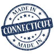 made in Connecticut blue round grunge isolated stamp