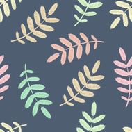 Summer seamless vector background with colorful leaves