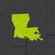 Detailed map of Louisiana state grunge style N2