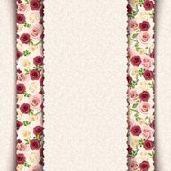 Vintage beige invitation card with roses pattern Vector eps-10