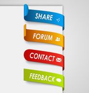 Set of colored paper tags labels web element