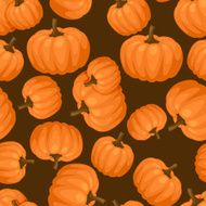 Seamless vector pattern with fresh ripe pumpkins