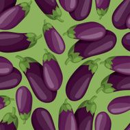 Seamless vector pattern with fresh ripe eggplants