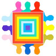 Rainbow men square N2