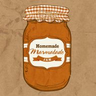 Homemade Marmalade mason jar with checkered top