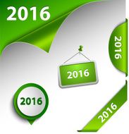 New Year green card web design elements N2