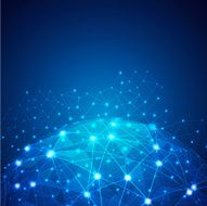Global Digital mesh network background and space for your text