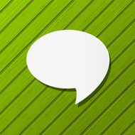 Paper speech bubble on wooden background