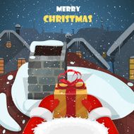 Merry Christmas postcard vector illustration