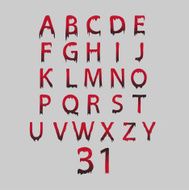 Alphabet on grey