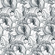 Seamless floral doodle background pattern in vector with fancy f N2